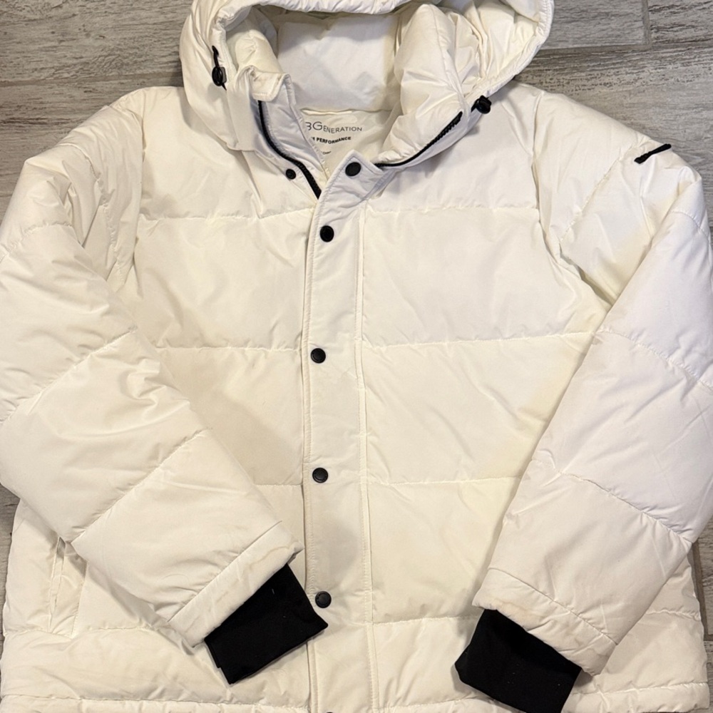 BCBGeneration White Hooded Puffer Jacket